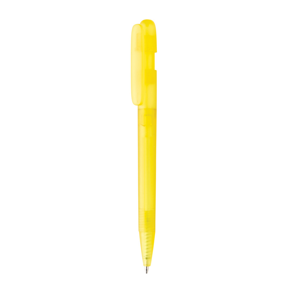 Devin GRS-gecertificeerde RABS-pen transparant - geel (± PMS Yellow C)