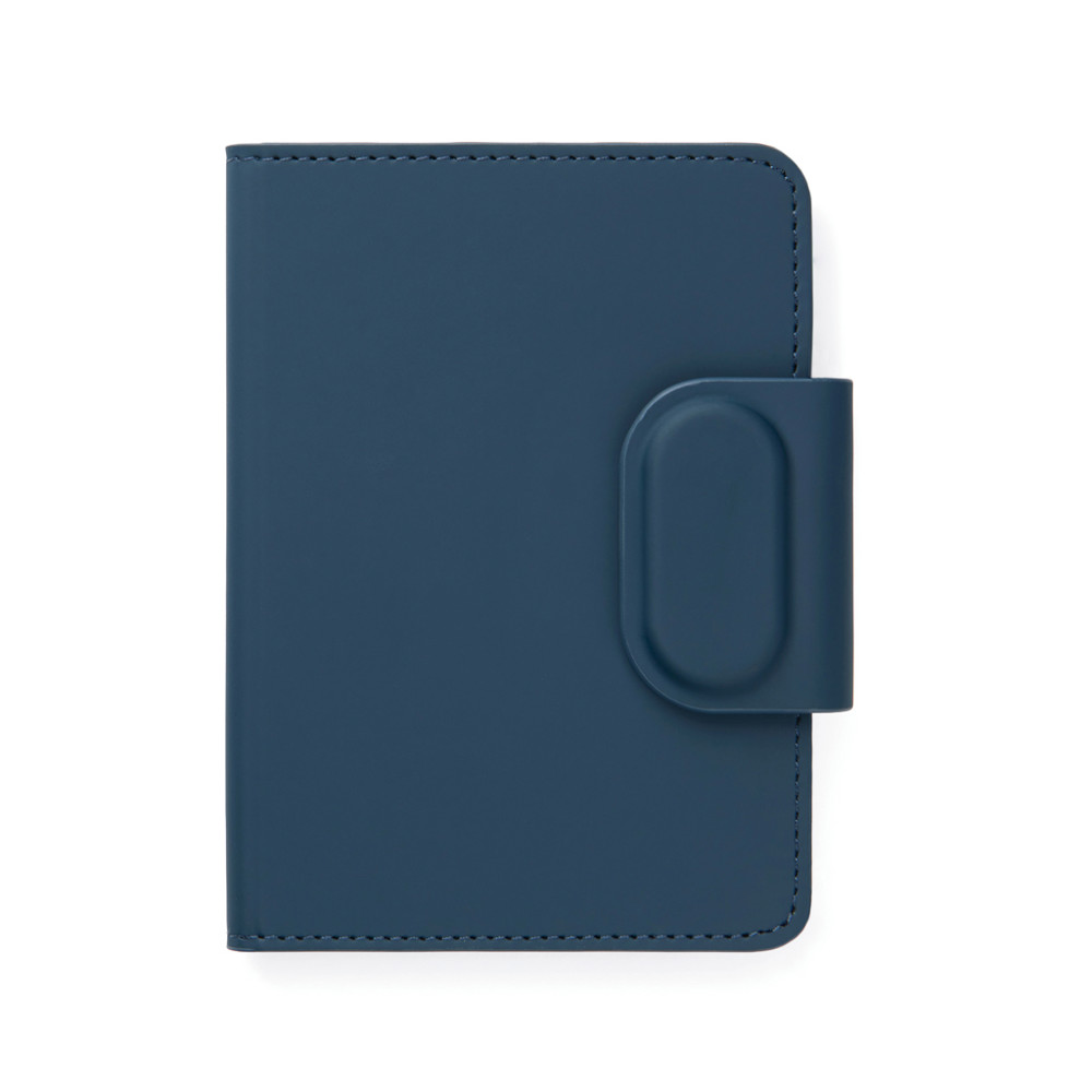 VINGA Baltimore RCS Passport houder met Dual FInder - donkerblauw (± PMS 7545 C)