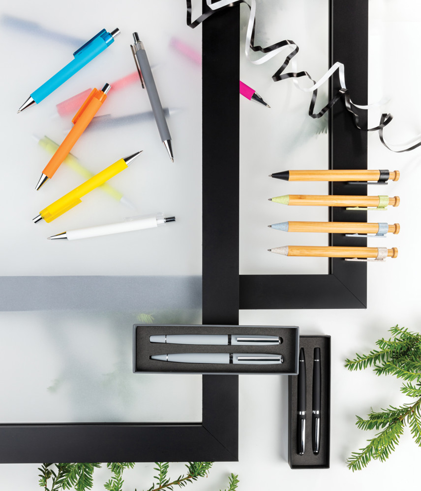 Bamboe pen met tarwestro clip