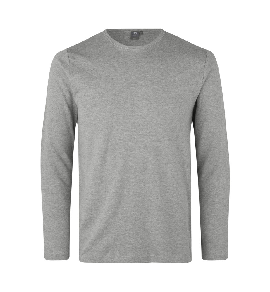 Interlock T-shirt | lange mouw - Grijs gemêleerd (C-210)