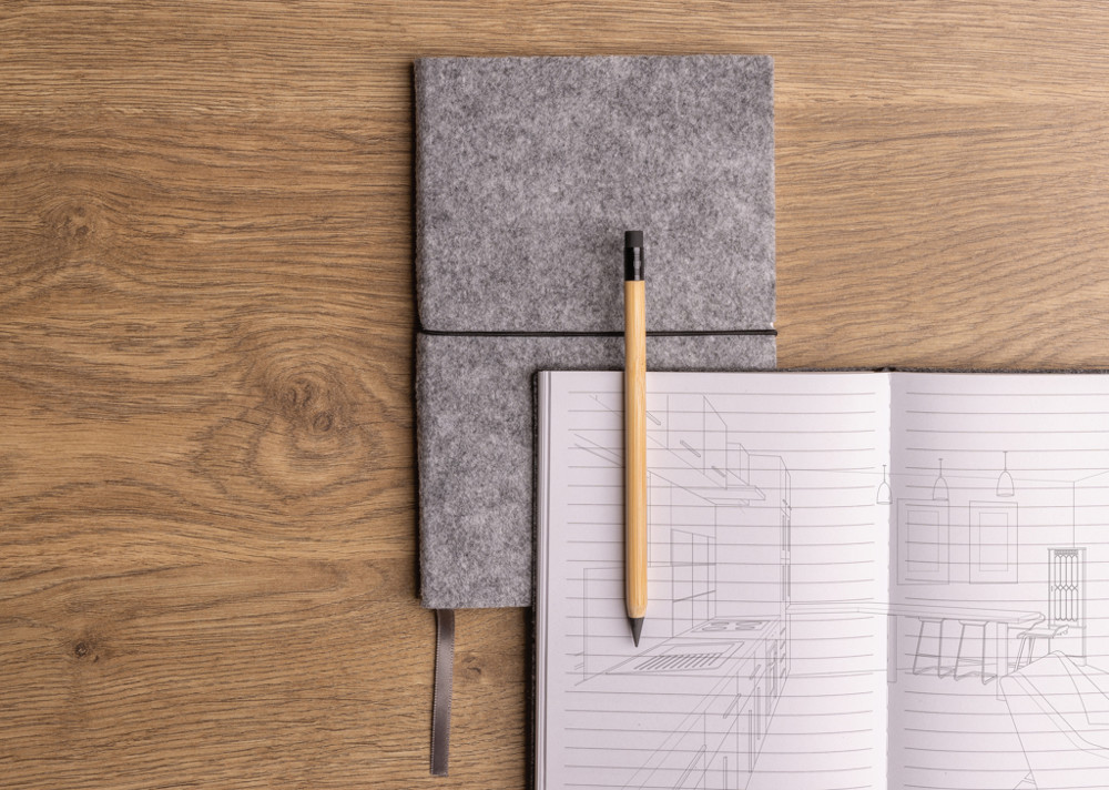 GRS-gecertificeerd gerecycled vilten A5 notitieboek