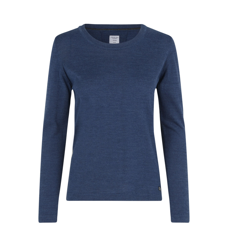 SEVEN SEAS The knit | o-neck | dames - Blauw gemêleerd (C-716)