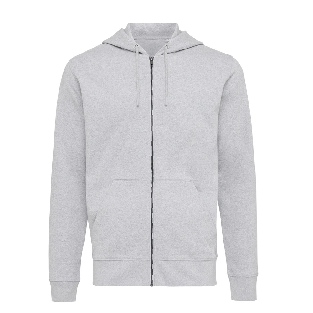 IQONIQ Abisko gerecycled katoen hoodie met rits - heather grey (± PMS heather grey)