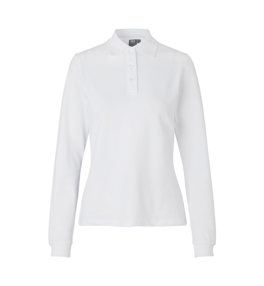 Poloshirt met lange mouw | stretch | dames