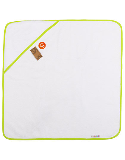 ARTG - Babiezz® ALL-Over Sublimation Hooded Towel - White, Lime Green