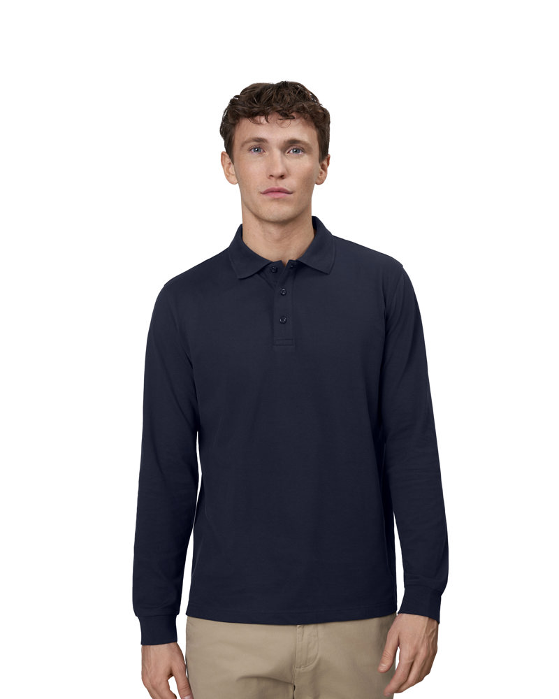 Poloshirt met lange mouw | stretch