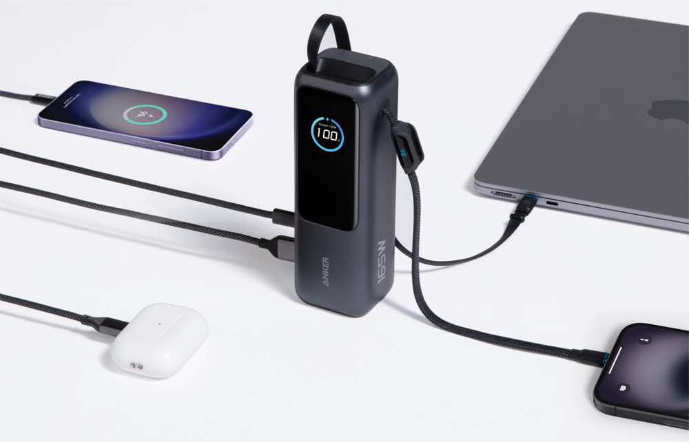 Anker Powerbank 25.000 mAh 165W met ingebouwde kabel