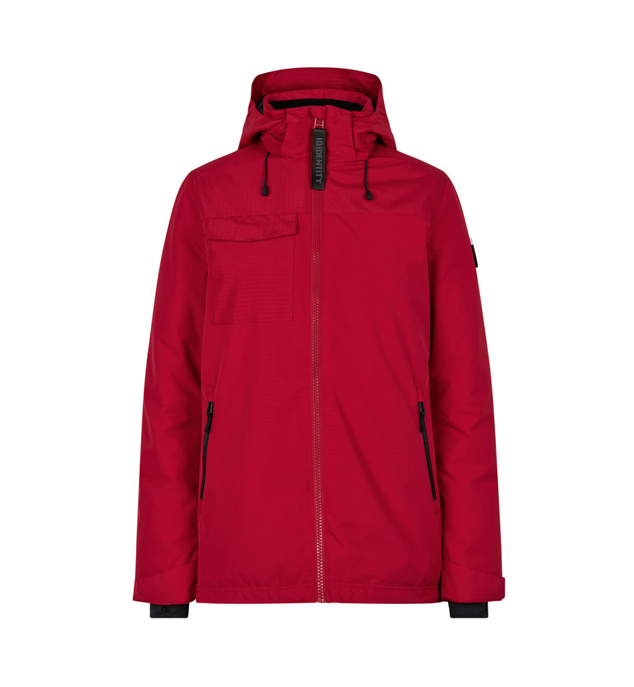 Gewatteerde winterjas met capuchon | dames - Rood (C-330)