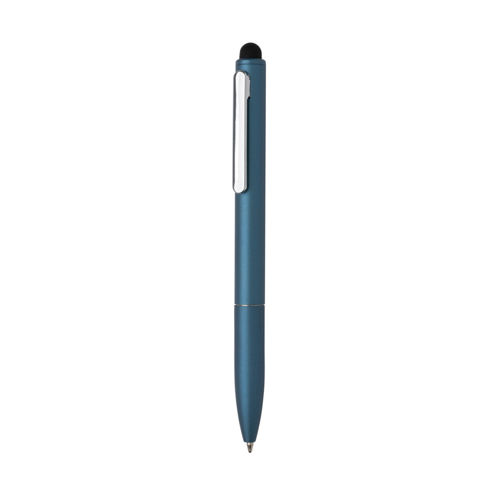 Kymi RCS-gecertificeerde gerecycled aluminium pen met stylus - royal blue (± PMS 19-4050 TCX)