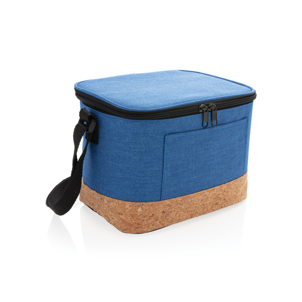 Duo tone koeltas met kurkdetail - blauw (± PMS blue)