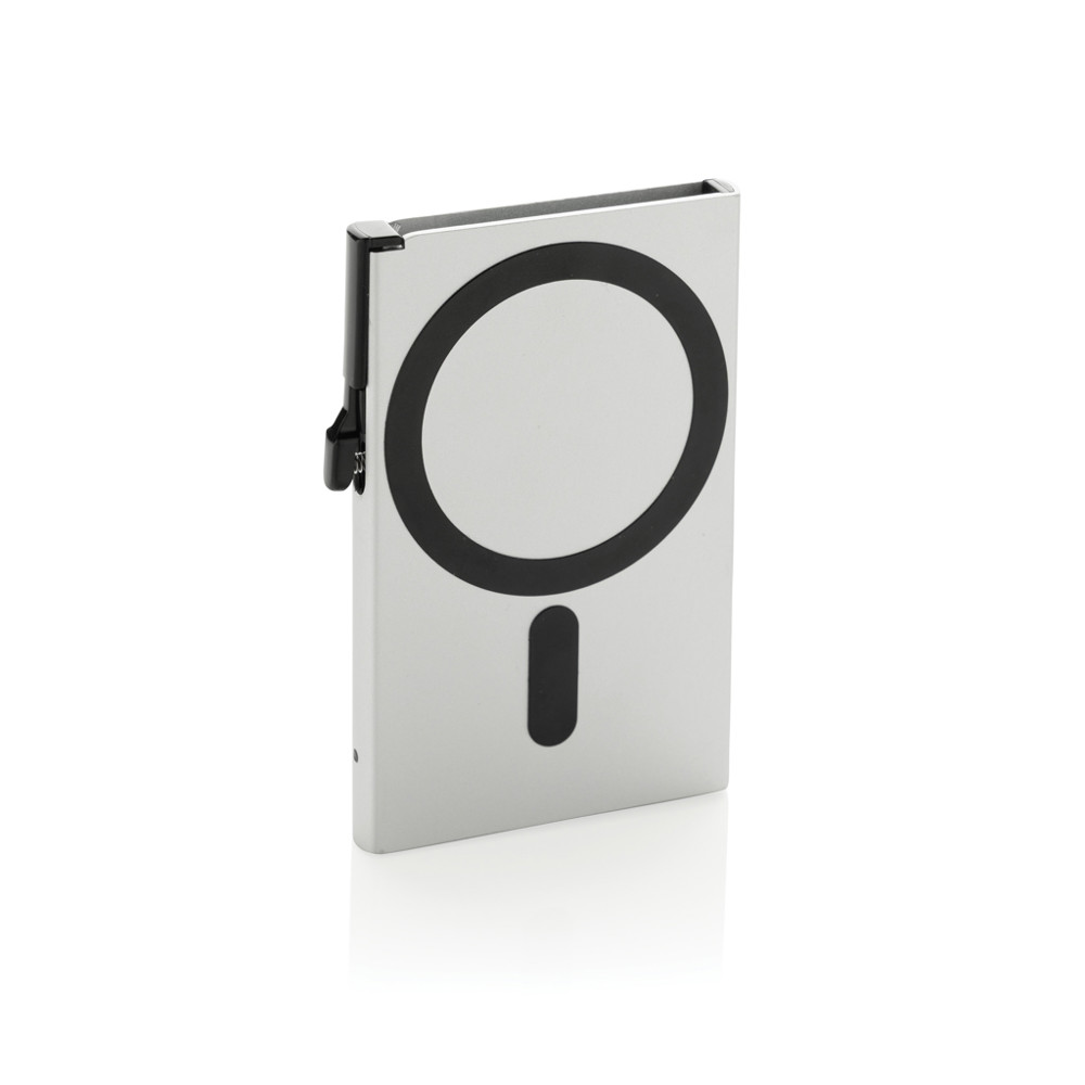 Standard aluminium RFID magnetic telefoon kaarthouder - zilver (± PMS 428)