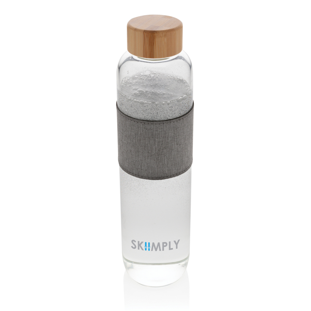 Impact borosilicaat glazen fles met bamboe deksel
