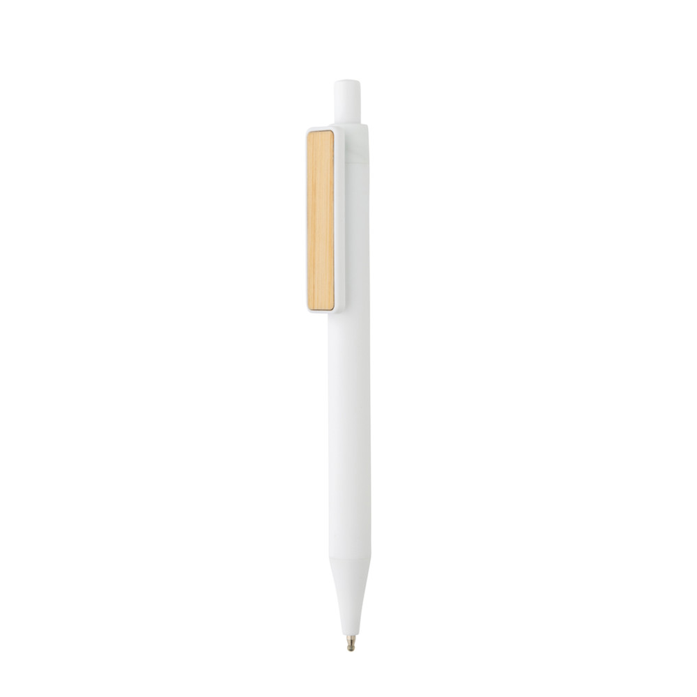GRS RABS pen met bamboe clip - wit (± PMS White)