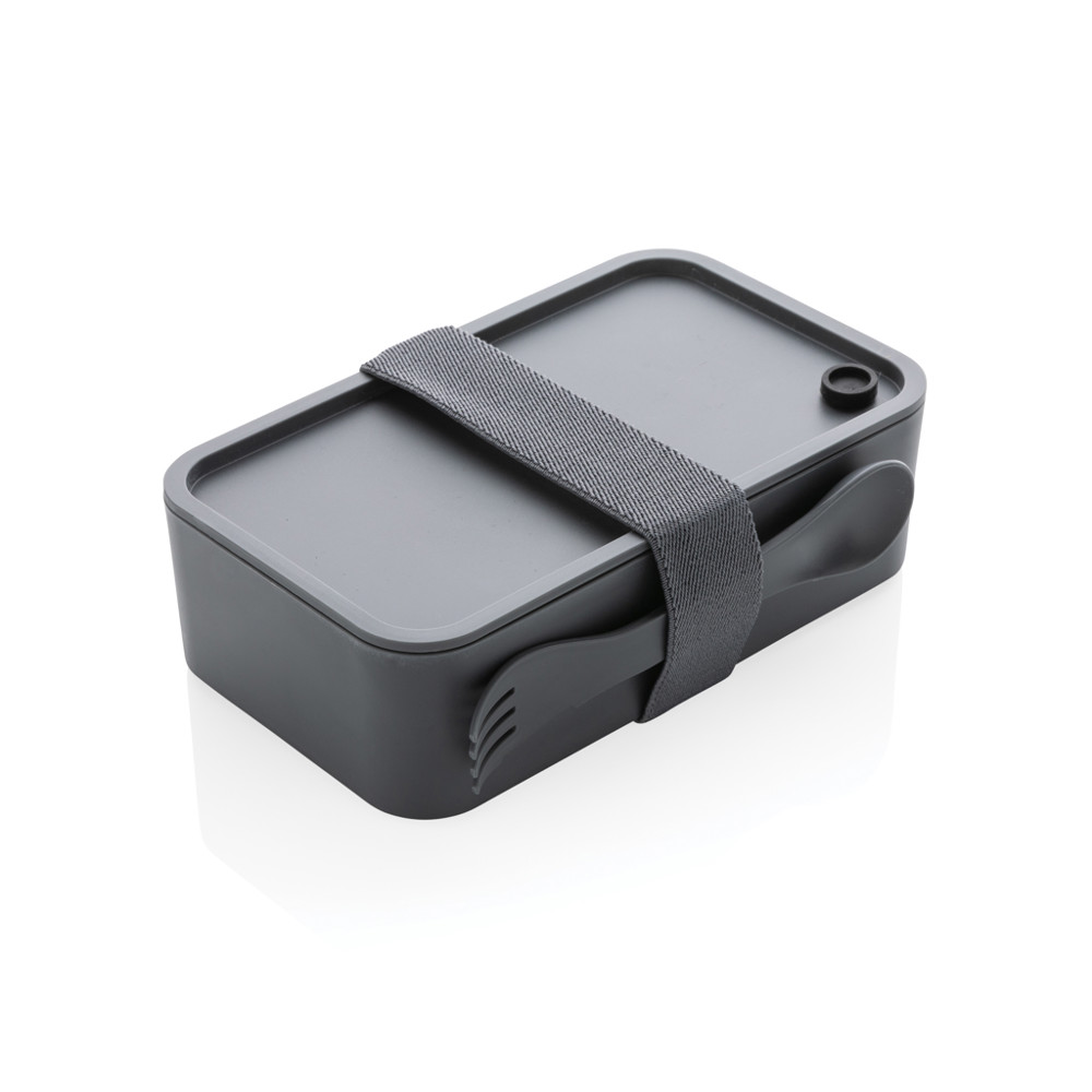 PP lunchbox met spork - antraciet (± PMS Cool Grey 11)