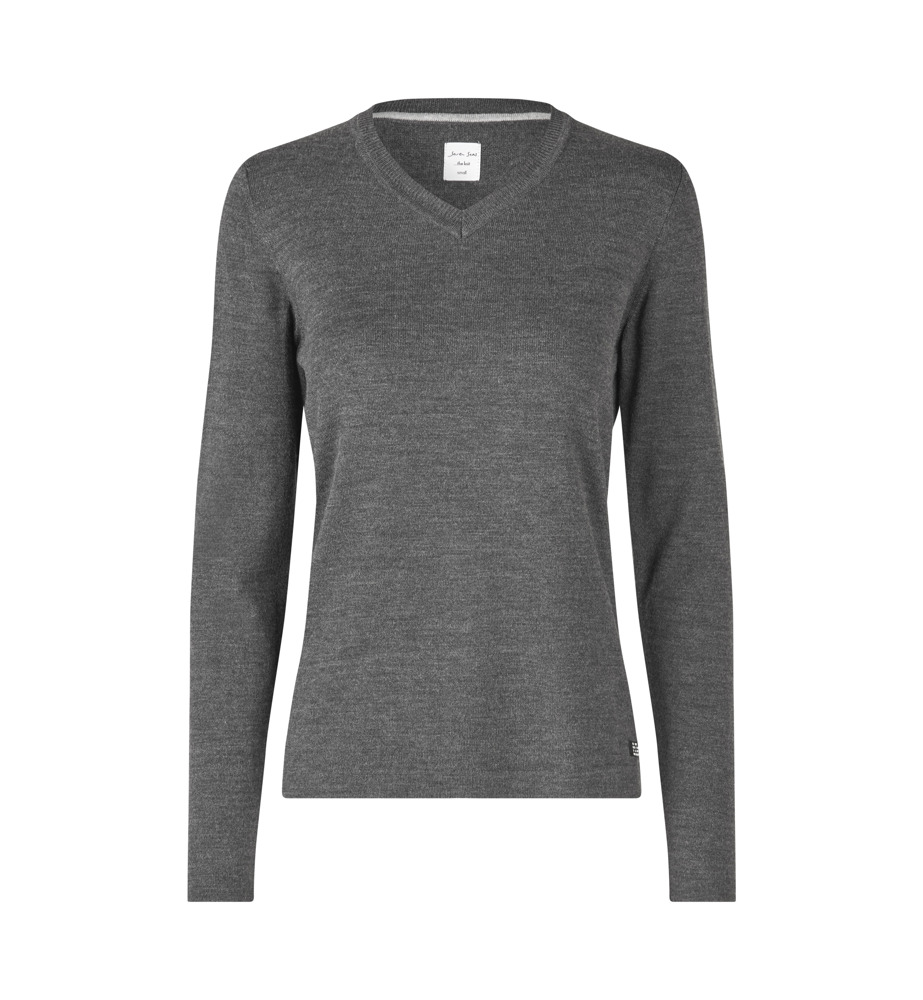 SEVEN SEAS The knit | v-neck | dames - Donkergrijs gemêleerd (C-267)