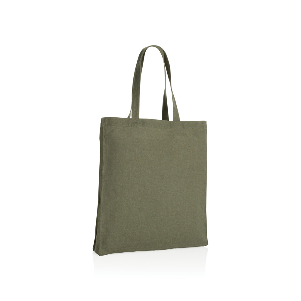 Impact AWARE™ gerecycled katoenen draagtas met bodem 145gsm - groen (± PMS Green)