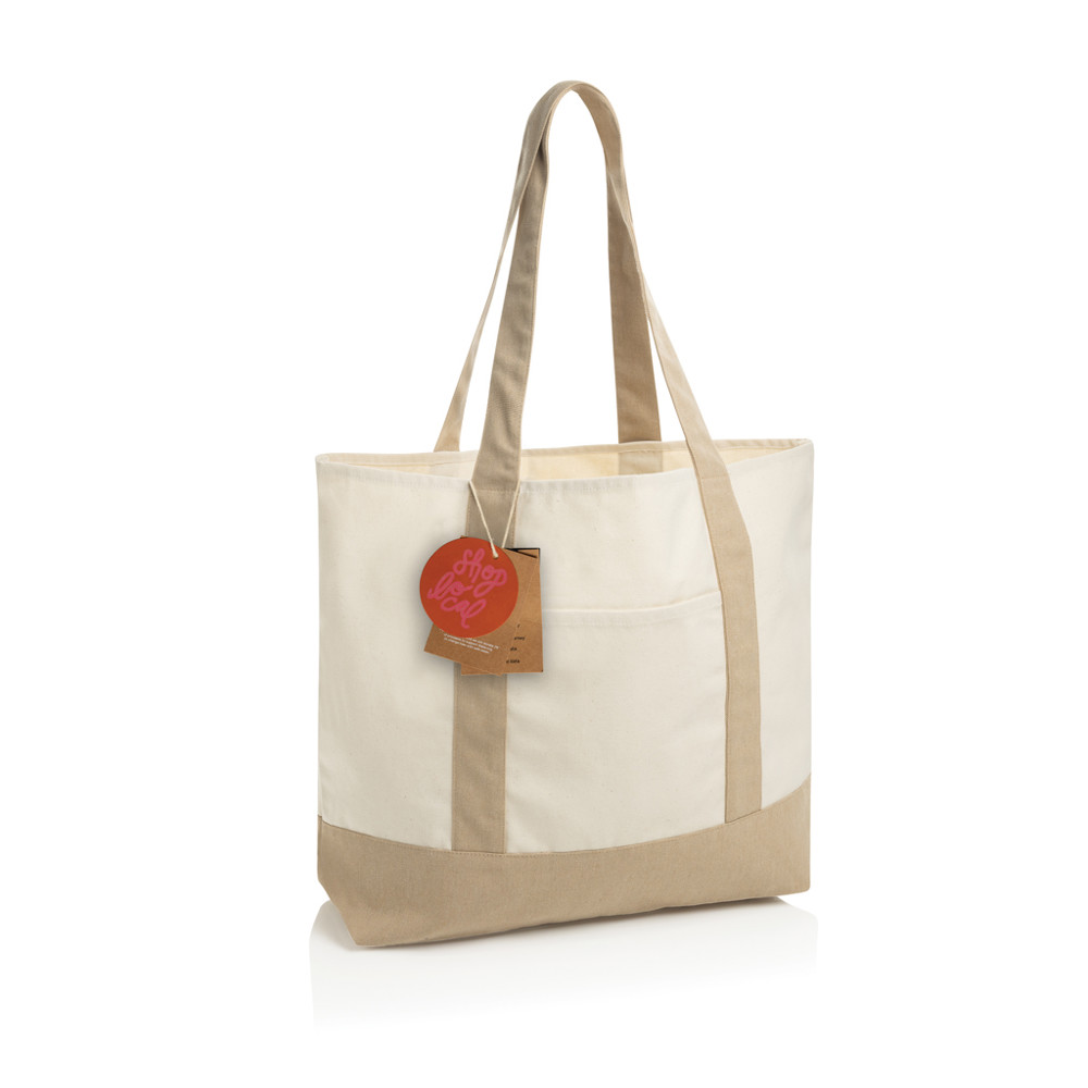 SHOP LOCAL AWARE™ recycled cotton 350gsm Tote bag - gebroken wit (± PMS Natural)