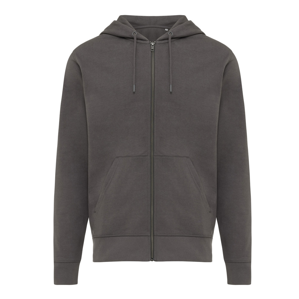 IQONIQ Abisko gerecycled katoen hoodie met rits - antraciet (± PMS 19-3900 TCX)