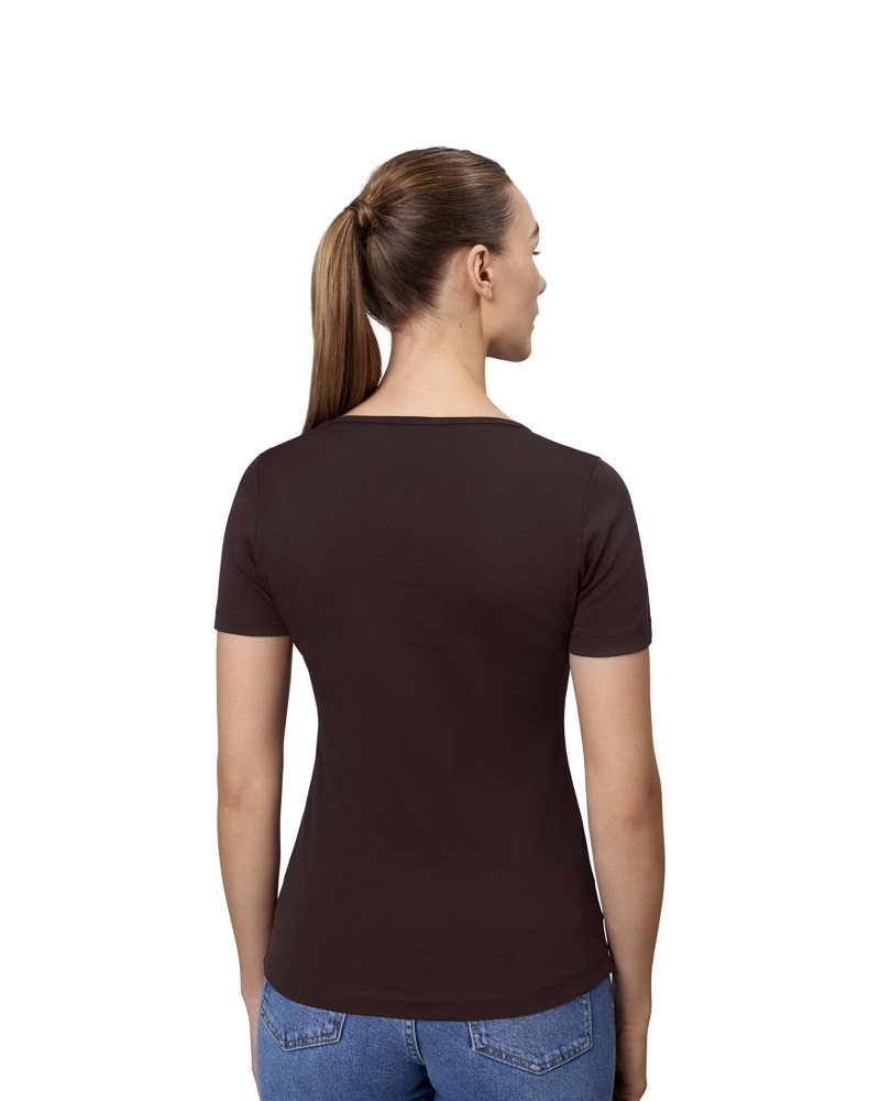 Interlock T-shirt | v-hals | dames