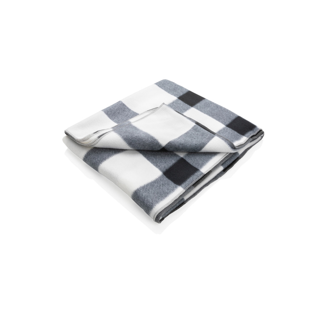 Superzacht fleecedeken met ruitdessin - wit (± PMS White)