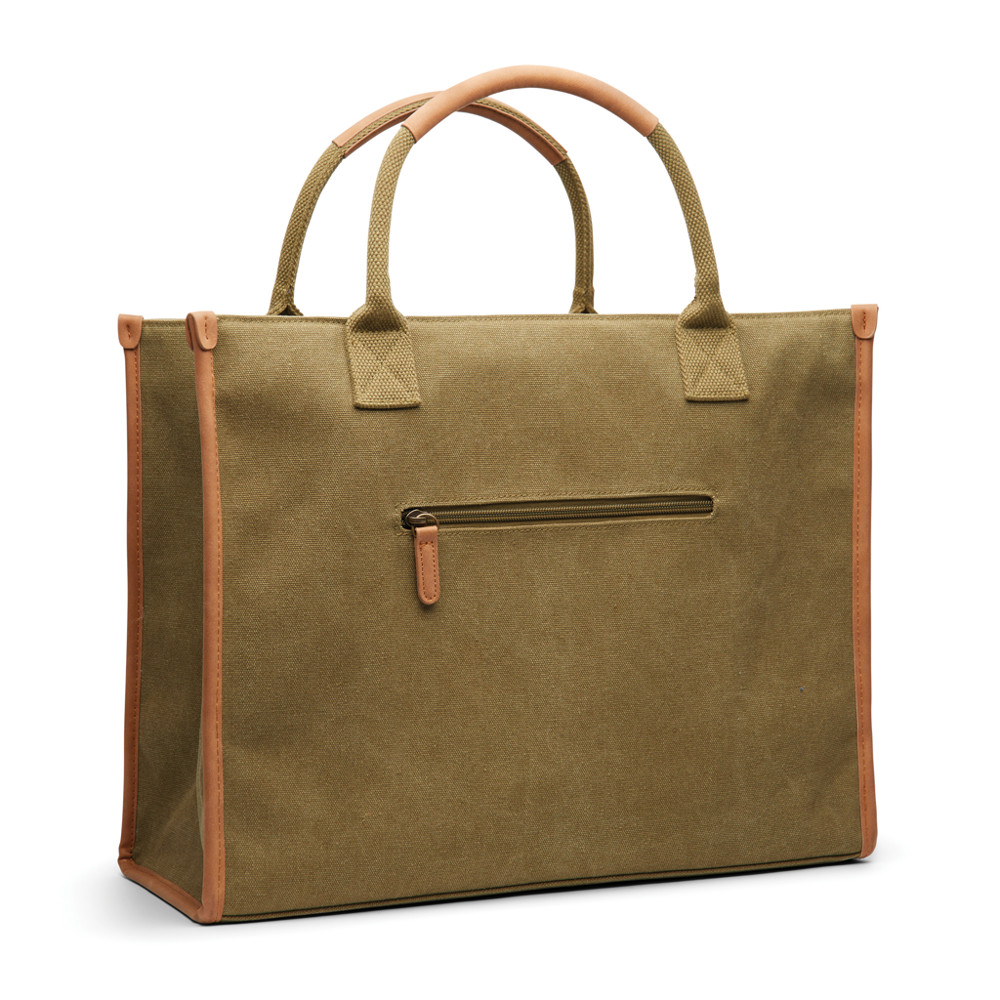 VINGA Bosler RCS recycled canvas office draagtas - groen (± PMS 7497)