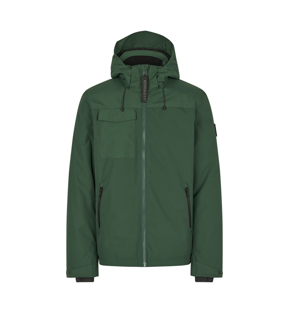 Gewatteerde winterjas met capuchon - Fles groen (C-590)