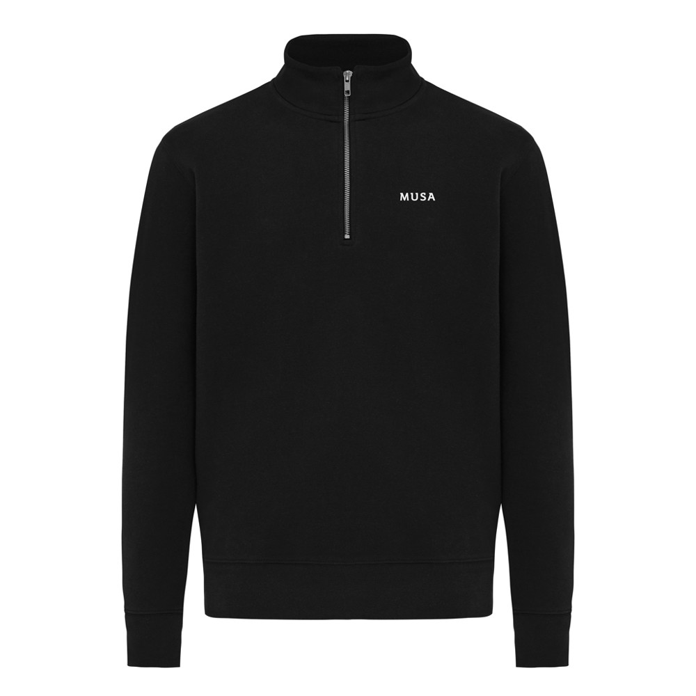 IQONIQ Elgon gerecycled katoen sweater met kwartritssluiting