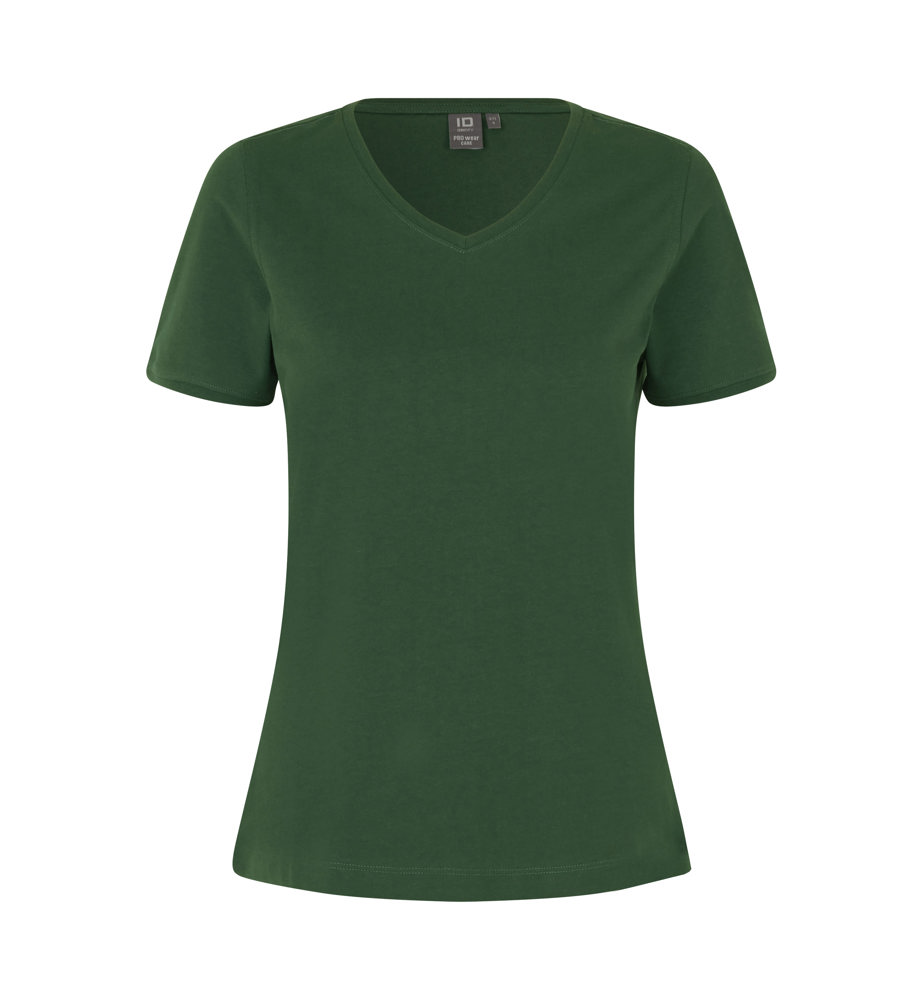 PRO Wear CARE T-shirt | v-hals | dames - Fles groen (C-590)