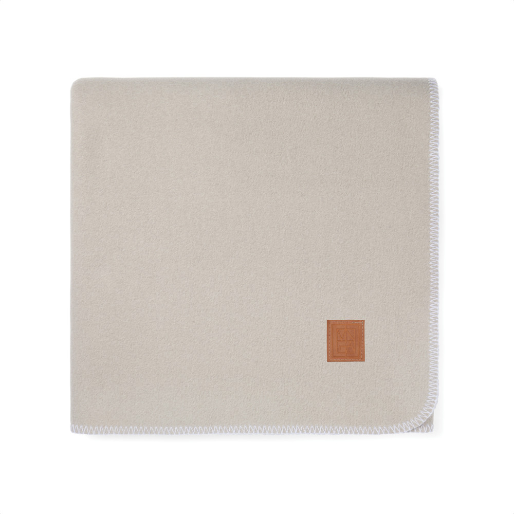 VINGA Moulton GRS RPET deken - beige, feather grey (± PMS beige/ ± PMS 15-1305 TPG)