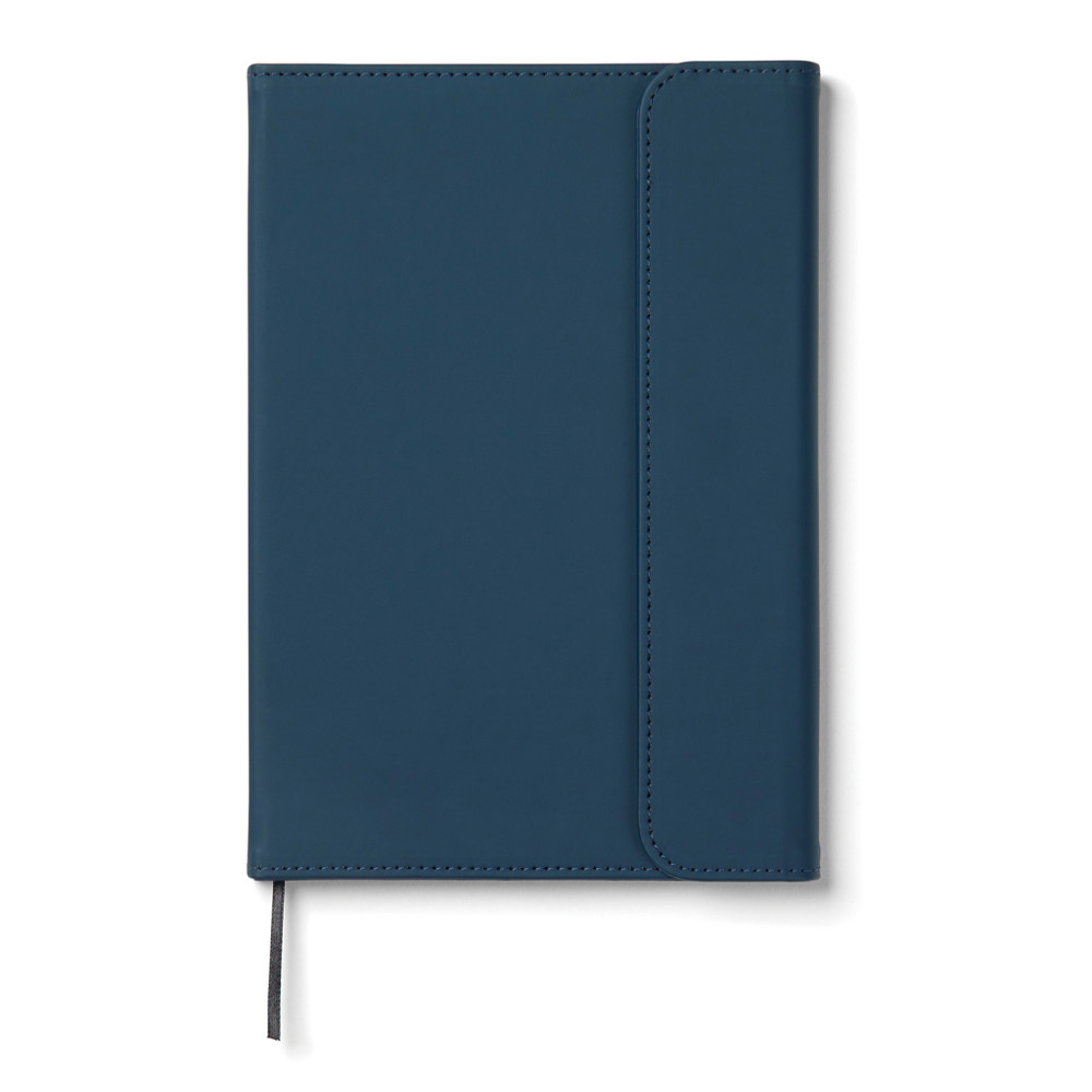 VINGA Baltimore GRS papier & PU notitieboek - donkerblauw (± PMS 19-4110 TPG)